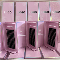 Extensions de cils en volume cachemire noir mat foncé en gros 0,03 0,05 0,07 B CC D, plateau d'extensions de cils individuelles, marque privée