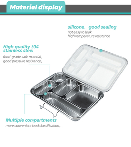 OEM ODM Wholesale Portable Leakproof Kids Metal Lunchbox Rectangle Single Tier Stainless Steel Bento Lunch Box with Lid - Product Image 3