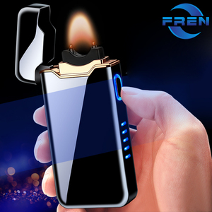 Encendedor eléctrico recargable por USB, encendedor de pulso con pantalla de alimentación, encendedor Led de Plasma para cigarros de doble arco para regalo de padre - Product Image 4