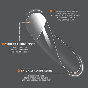 Popular Venta caliente cobertura completa 240 piezas caja de embalaje 12 diferentes tamaños excelente <span class=keywords><strong>precio</strong></span> uñas artificiales medio mate puntas de <span class=keywords><strong>Gel</strong></span> suave - Product Image 1