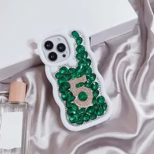 Light Weight Bling Jewelry Big Wave Edge Bear TPU Cellphone Cover Glitter Shiny Diamond Mobile Phone Case For Redmi 11A 12C