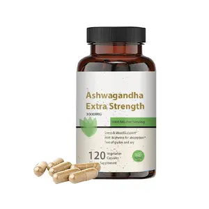 La qualità all'ingrosso supporta un sistema nervoso sano capsula di estratto di ashwagandha ksm-66 di erbe adattogeniche