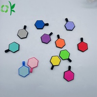 OKSILICONE Sechs kantform Laser gravur Telefon nummer Modifizierbare ID Erkennungs marken mit doppelten leeren Seiten zur Gravur des Qr-Codes