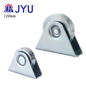 Polea de rodillo de rueda de puerta de sistema deslizante resistente de rodamiento único de 120mm con ranura Y U <span class=keywords><strong>V</strong></span> - Product Image 1