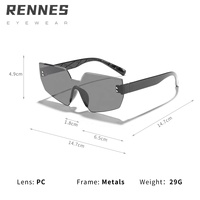 Vente en gros de lunettes de soleil une pièce sans monture à motif géométrique irrégulier Rennes pour hommes pour femmes dégradé de la rue hip-hop UV400
