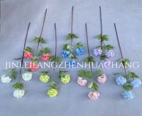Bunga Hydrangea Salju Tiga Kepala, Ornamen Dekoratif Kayu Cina, Dekorasi Pernikahan dan Hotel, Bunga Buatan