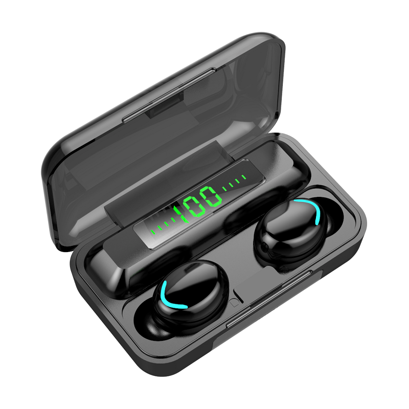 8D Stéréo 2000Mah F9-5 Vrai Sans Fil F9 Mini Bass Écouteurs F9 Avec Étui De Charge Lcd Affichage Casque