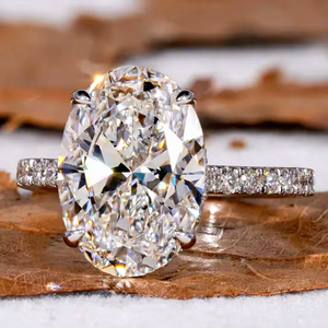 Bague Pavée en Diamant de Laboratoire Certifié IGI pour Femme, Solitaire Ovale VVS en Diamant Créé en Laboratoire, Meilleure Vente, Bijoux de Fiançailles - Product Image 1