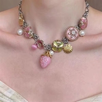 Collar de capas estilo sirena en oferta, con dijes vintage de conchas marinas y estrellas esmaltadas, joyería bohemia costera impermeable para mujer