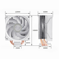 SUMOND Refroidisseur de CPU blanc Dissipateur thermique en aluminium à refroidissement rapide Boîtier PC de jeu de meilleure qualité Radiateur à grande vitesse Ventilateur PC