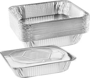 Plateau rectangulaire en <span class=keywords><strong>aluminium</strong></span> pour la restauration, <span class=keywords><strong>grand</strong></span> bac <span class=keywords><strong>jetable</strong></span> en <span class=keywords><strong>aluminium</strong></span>, compatible micro-ondes, emballage alimentaire de qualité pour la cuisson au <span class=keywords><strong>four</strong></span> - Product Image 5