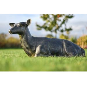 Estatua de Reno de bronce, suministros de jardín, escultura de Navidad de Reno de bronce hecha a mano, decoración de granja al aire libre, ciervo antiguo sentado - Product Image 1