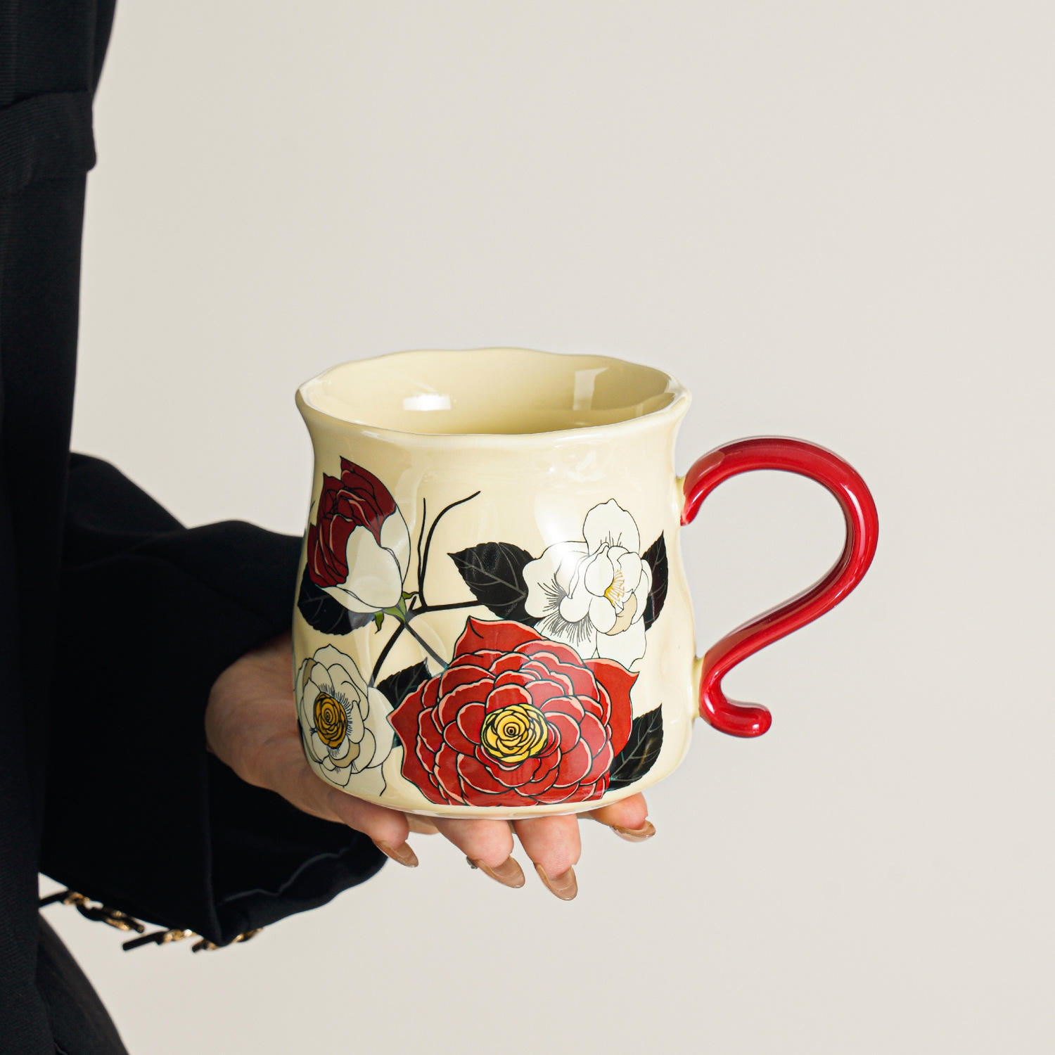 Copa de vientre grande de mediana edad-paraíso rosa