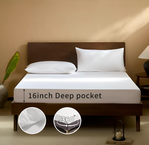 Juego <span class=keywords><strong>de</strong></span> Sábanas <span class=keywords><strong>de</strong></span> Lujo al por Mayor con Logotipo Personalizado, 4 Piezas, 100% Algodón Satinado, <span class=keywords><strong>300</strong></span> <span class=keywords><strong>Hilos</strong></span>, Sábana Plana y Ajustable - Product Image 4