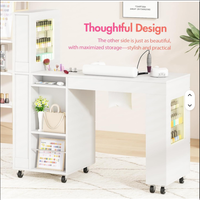 Meubles de salon de manucure haut de gamme noir/blanc, poste de travail pour spa/salon de beauté, table de manucure avec tiroirs, table de maquillage pour salon de manucure