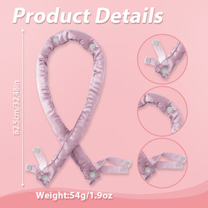 2025, superventas de fábrica, varilla rizadora sin calor, diadema Rosa mágica, rodillos de pelo sin calor para mujeres, pelo largo - Product Image 2