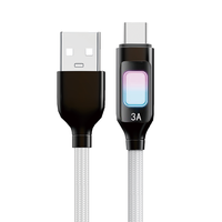 Câble de charge rapide 3A tressé en nylon avec connecteurs Type-C/USB, conducteur en cuivre pur pour téléphones mobiles et tablettes
