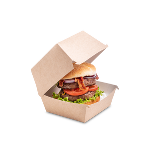 Boîte à burger en kraft en gros, taille XL, jetable, préformée, pour vente à emporter, en vrac, avec logo personnalisé - Product Image 1
