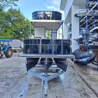 Allsea – bateau ponton flottant en Aluminium, 25 pieds/27 pieds/30 pieds, Barge de fête, triton, Double pont, meuble de bateau ponton avec toboggan