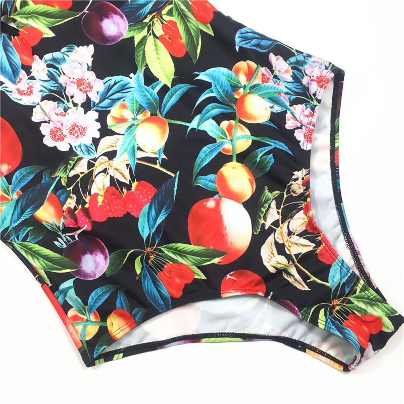 One-piece swimsuit colorful fruit printed swimsuit custom swimwear sexy bikini