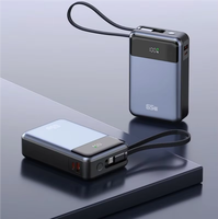 Cargador Portátil de 65W, Batería Externa de Alta Capacidad de 20000mAh con Pantalla LED y Cable Integrado para Laptop, Teléfono, Notebook, Viajes