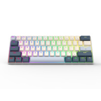 Keyboard Gaming Mekanik Mini Custom 60% Hotswap dengan Switch Biru dan Lampu Latar LED 61 Tombol untuk Windows