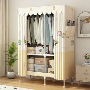 Armoire en tissu en acier moderne de style 2026, montage simple, rangement pour la chambre à coucher, armoire de location - Product Image 5