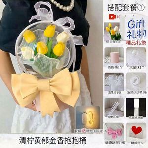 ดอกไม้ทรงกลมอะคริลิคใสทันสมัย ช่อดอกไม้ DIY สีและโลโก้ปรับแต่งได้ บรรจุภัณฑ์รักษ์โลก สำหรับตกแต่ง - Product Image 5