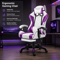 Chaise de jeu ergonomique à dossier haut ALINUNU en similicuir inclinable avec repose-pieds pour salle de jeu – Vente en gros