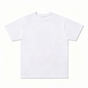 Blank <b>White</b> Cotton Men's Oversized Crew Neck <b>Short</b> <b>Sleeve</b> Knitted T-<b>Shirt</b> Eco-Friendly Breathable Plus Size Streetwear - Product Image 1