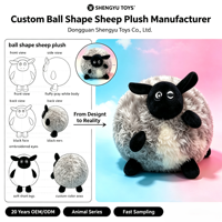 Peluche personnalisée en forme de boule de mouton noire, jouet en peluche simple et mignon de forme ronde, peluche de confort pour enfants