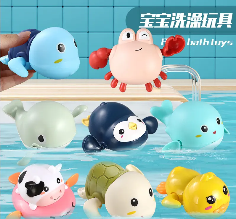 Bebek banyo oyuncakları çocuklar için banyo zamanı, kaplumbağalar ve yunus duyusal su küvet oyuncaklar bebek için