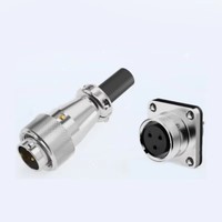 Connecteur industriel ELEWIND Aviation étanche WS16-2, 3, 4, 5, 6, 7, 9 broches, mâle/femelle, à embase carrée, prise et fiche