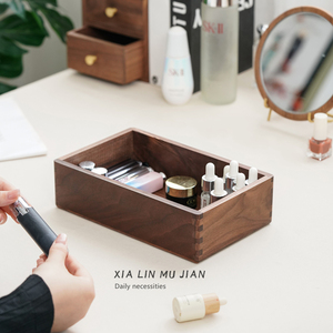 <b>Custom</b> Made Wooden Desktop Storage Box Lidless Cosmetic Organizer For Makeup And <b>Lipstick</b> Storage Eco Friendly - Product Image 2