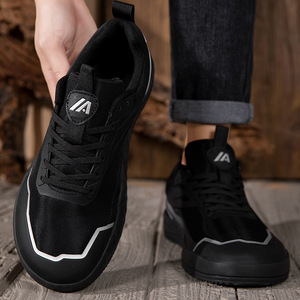 Zapatillas deportivas anchas de hombre con empeine de malla y suela de goma, con cordones, diseño minimalista, tendencia de moda, para primavera, invierno y verano. - Product Image 6