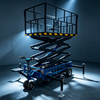 Plateforme élévatrice à ciseaux électrique autopropulsée 500 kg, plateforme de levage hydraulique mobile avec siège, 6 m, protection IP54, pour vergers, serres, fruits