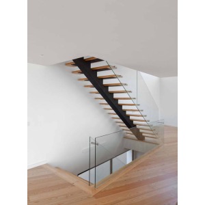 Escalera <span class=keywords><strong>de</strong></span> Acero Moderna <span class=keywords><strong>de</strong></span> Dos Pisos, Directo <span class=keywords><strong>de</strong></span> Fábrica en Foshan, con Viga <span class=keywords><strong>de</strong></span> Acero, Recubrimiento en Polvo, Acero al Carbono, Monostringer, Barandilla Interior - Product Image 1
