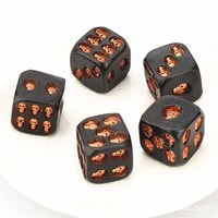 Dés à six faces à coins arrondis motif crâne noir, nouveaux jouets décontractés originaux et créatifs pour festivals, fêtes, carnavals, bars et accessoires de vin