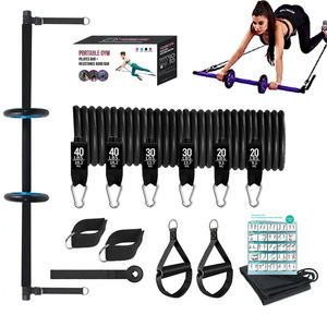 Portable multifonctionnel Ab roue Yoga Gym 3 sections Pilates Bar exercice empilable bande ensemble Pilates Bar <span class=keywords><strong>Kit</strong></span> avec boîte de couleur Pack - Product Image 1