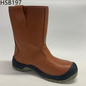 Calzado de Seguridad HY, de Cuero Vacuno Marrón, para Ambientes Húmedos, con Suela de Goma Resistente Goodyear, Unisex para Adultos, Botas de Trabajo HSB343 - Product Image 6