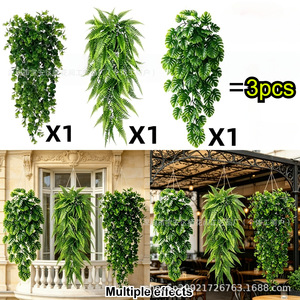 Plantes suspendues artificielles 75cm, décoration murale en plastique pour intérieur et extérieur, verdure - Product Image 4