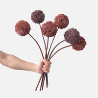 Bunga Allium Plastik Hijau Ramah Lingkungan Tahan Lama 52cm, Bunga Pompom Globe Plastik untuk Dekorasi Pernikahan & Rumah