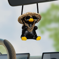 Adorno Colgante para Coche con Forma de Pato, de Resina, Bonito Pato para Colgar en el Espejo Retrovisor, Decoración Interior para Coche, Difusor de Aroma