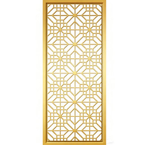 Paravents décoratifs de luxe pour villa, en aluminium doré découpé au laser, courbes, métalliques, brillants, Champion - Product Image 2