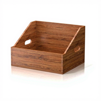 Caja de Almacenamiento de Discos de Vinilo y Álbumes de Madera, Estilo Americano Rústico, Caja Portátil para Archivos con Asa
