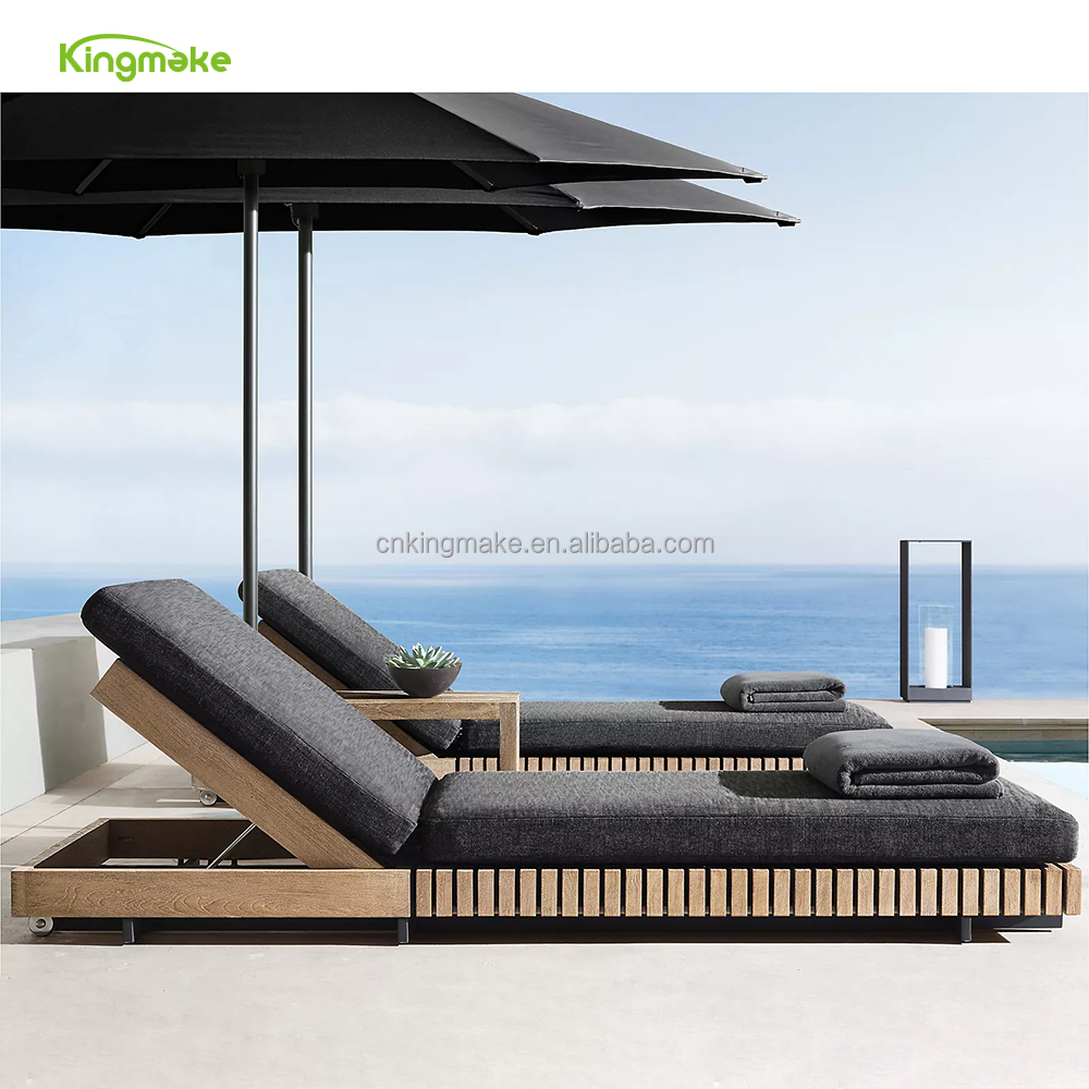 Outdoor Chaise Lounge Chair Aluminium Doppels chale Wasserdichter Pool Beach Hotel Liegestuhl