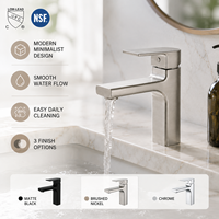 Robinet de lavabo cascade en laiton massif certifié CUPC, sans plomb, à poser sur le comptoir, pour salle de bain, pour le marché américain