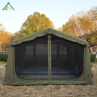 Tente gonflable en toile de coton premium 17.28, 5-6 personnes, 4 saisons, imperméable, une chambre, un salon, emballage personnalisable
