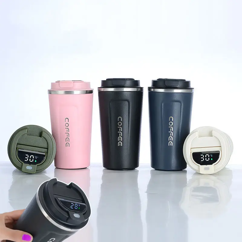 380ml 510ml Smart Temperature Display Edelstahl Kaffeetasse Doppelwandiges Reisebüro Kaffee Vakuum becher mit Deckel