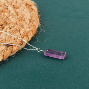 YASHEE Collar con colgante de ametrino natural, barra plana, piedra pulida, cristal de chakra curativo energético, regalo para mujeres y hombres - Product Image 4